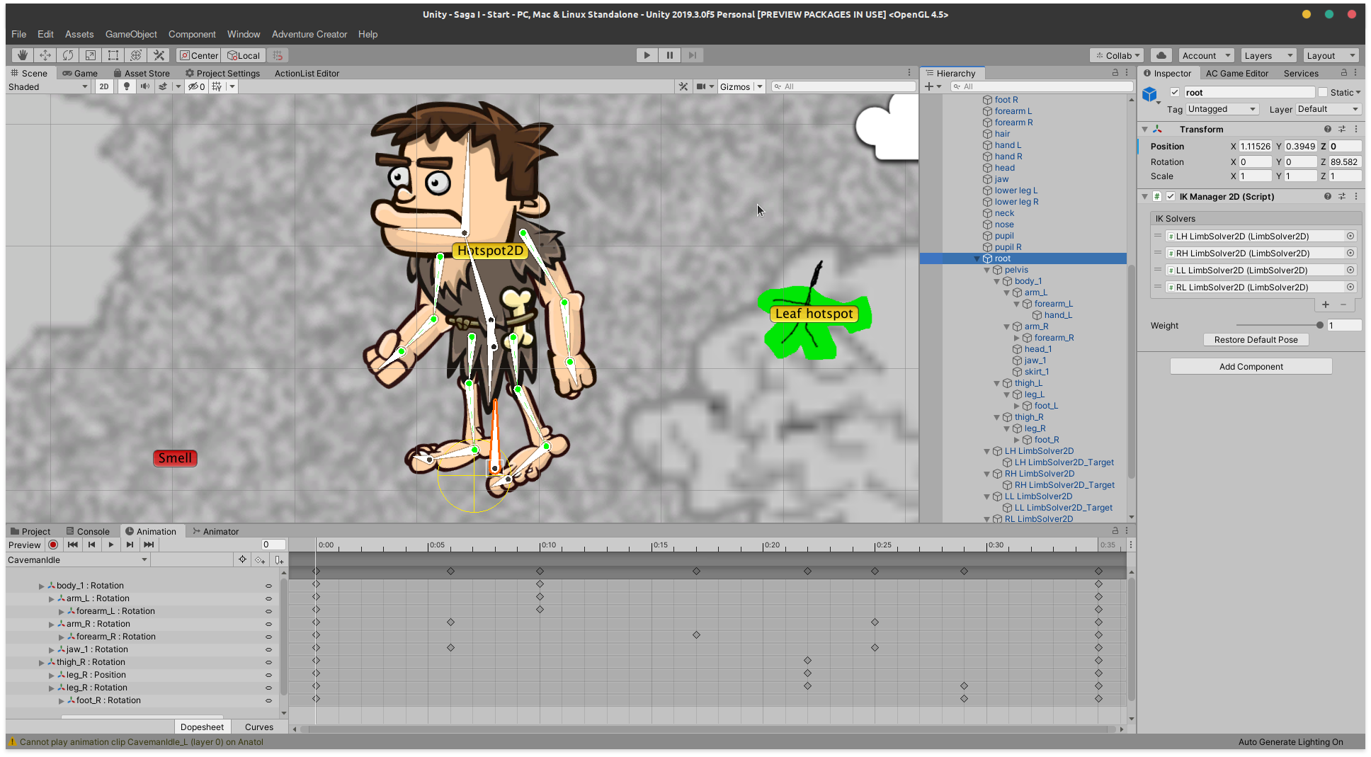Postać 2D w Unity – odwrotna kinematyka